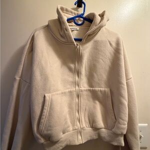 Cream Zip-Up Hoodie
